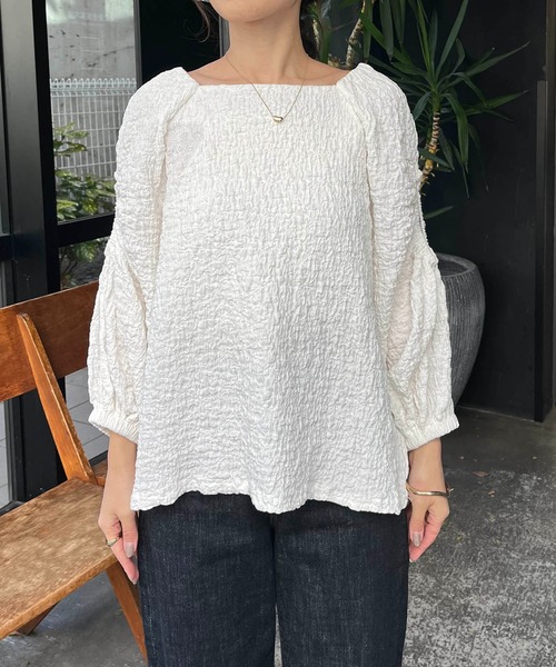 CAPRICIEUX LE'MAGE（カプリシューレマージュ）の「ホールスリーブブラウス（シャツ/ブラウス・レディース・ホワイト/ブラック・FREE）」の22枚目の写真