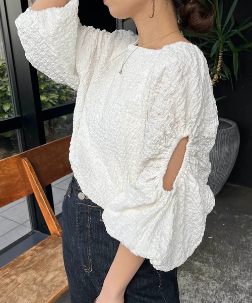 CAPRICIEUX LE'MAGE（カプリシューレマージュ）の「ホールスリーブブラウス（シャツ/ブラウス・レディース・ホワイト/ブラック・FREE）」の13枚目の写真