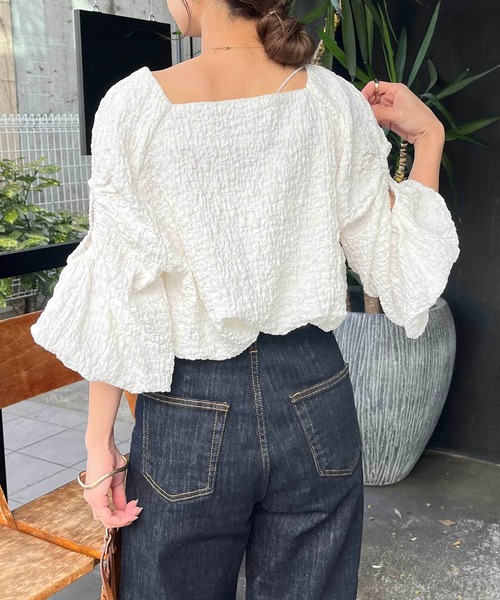 CAPRICIEUX LE'MAGE（カプリシューレマージュ）の「ホールスリーブブラウス（シャツ/ブラウス・レディース・ホワイト/ブラック・FREE）」の14枚目の写真