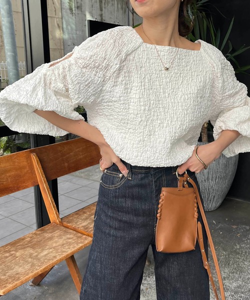 CAPRICIEUX LE'MAGE（カプリシューレマージュ）の「ホールスリーブブラウス（シャツ/ブラウス・レディース・ホワイト/ブラック・FREE）」の15枚目の写真