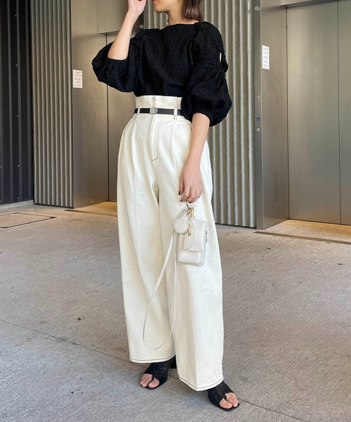 CAPRICIEUX LE'MAGE（カプリシューレマージュ）の「ホールスリーブブラウス（シャツ/ブラウス・レディース・ホワイト/ブラック・FREE）」の10枚目の写真