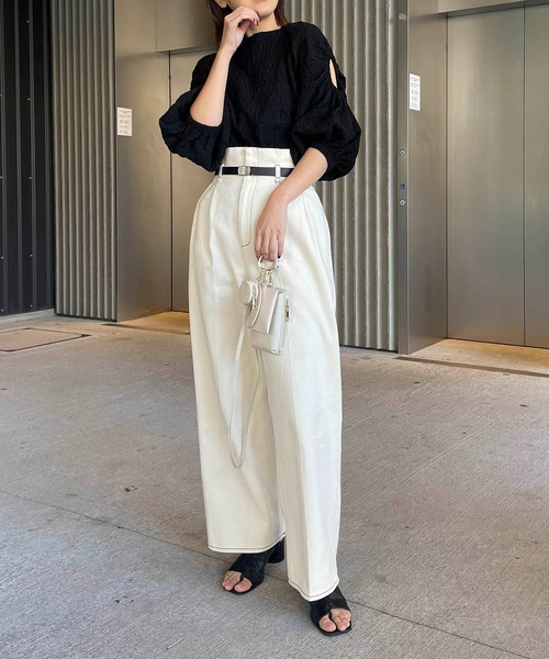 CAPRICIEUX LE'MAGE（カプリシューレマージュ）の「ホールスリーブブラウス（シャツ/ブラウス・レディース・ホワイト/ブラック・FREE）」の11枚目の写真