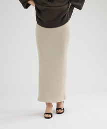 Chaos | Chaos(カオス)/◇3/4坪田あさみさんIGLIVE紹介◇　16Gインプレリブニット タイトロングスカート　【セットアップ可】(スカート)