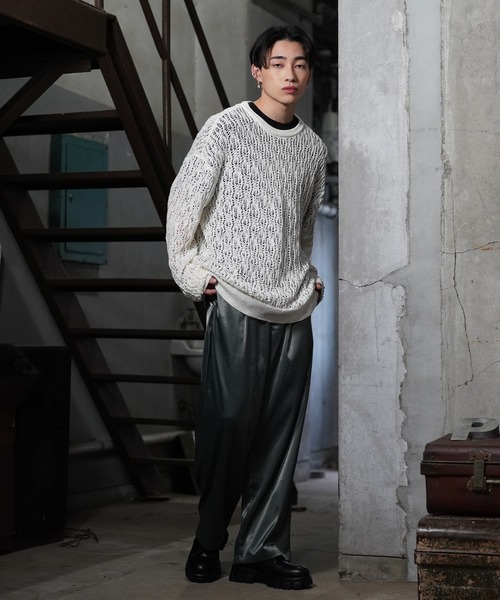 G.O.C(ジーオーシー)の「レース編みルーズプルオーバーニット(ニット/セーター・メンズ・ホワイト/パープル/ブラック/ワイン/チャコールグレー・MEDIUM/LARGE)」の11枚目の写真