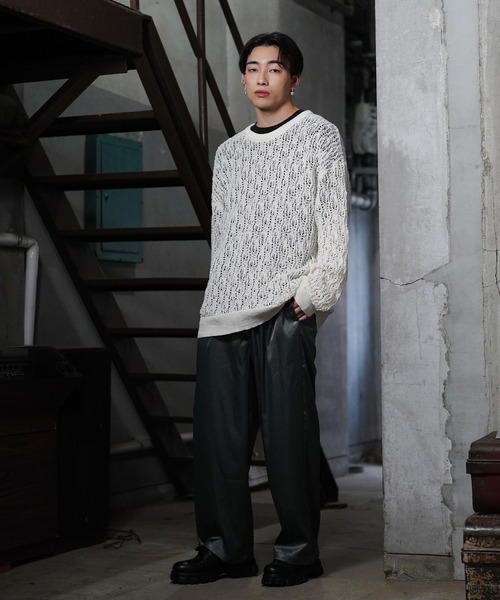 G.O.C(ジーオーシー)の「レース編みルーズプルオーバーニット(ニット/セーター・メンズ・ホワイト/パープル/ブラック/ワイン/チャコールグレー・MEDIUM/LARGE)」の12枚目の写真