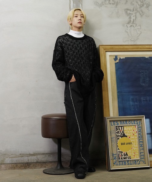 G.O.C(ジーオーシー)の「レース編みルーズプルオーバーニット(ニット/セーター・メンズ・ホワイト/パープル/ブラック/ワイン/チャコールグレー・MEDIUM/LARGE)」の16枚目の写真