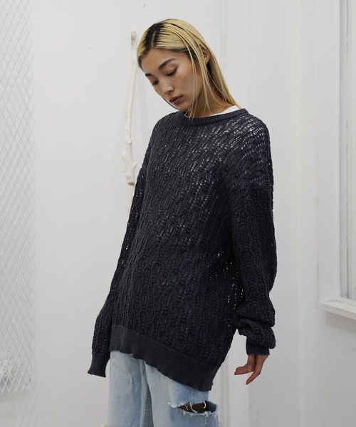 G.O.C(ジーオーシー)の「レース編みルーズプルオーバーニット(ニット/セーター・メンズ・ホワイト/パープル/ブラック/ワイン/チャコールグレー・MEDIUM/LARGE)」の22枚目の写真