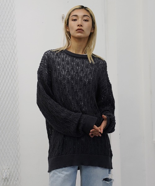 G.O.C(ジーオーシー)の「レース編みルーズプルオーバーニット(ニット/セーター・メンズ・ホワイト/パープル/ブラック/ワイン/チャコールグレー・MEDIUM/LARGE)」の21枚目の写真