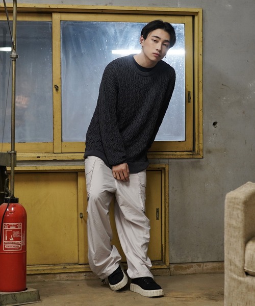 G.O.C(ジーオーシー)の「レース編みルーズプルオーバーニット(ニット/セーター・メンズ・ホワイト/パープル/ブラック/ワイン/チャコールグレー・MEDIUM/LARGE)」の20枚目の写真