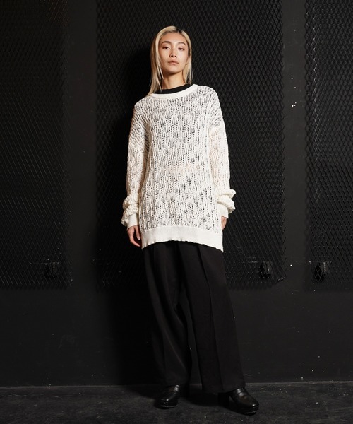 G.O.C(ジーオーシー)の「レース編みルーズプルオーバーニット(ニット/セーター・メンズ・ホワイト/パープル/ブラック/ワイン/チャコールグレー・MEDIUM/LARGE)」の7枚目の写真