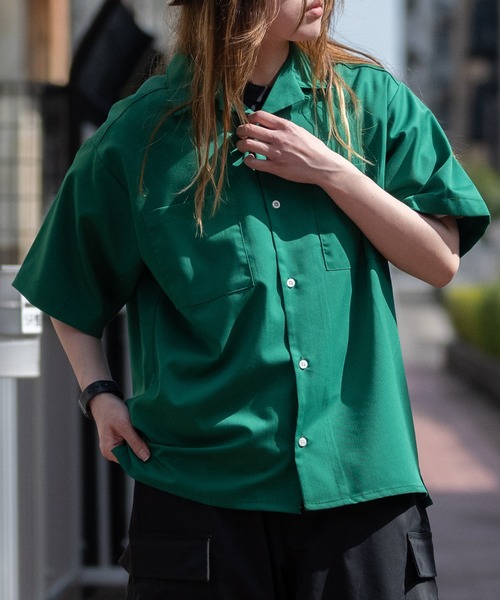 JOHN'S CLOSET(ジョンズクローゼット)の「【i】半袖オープンカラーシャツ(シャツ/ブラウス・メンズ・サックスブルー/ホワイト/ブラック/ベージュ/モカ/グリーン/カーキ・LARGE/MEDIUM/X-LARGE)」の10枚目の写真