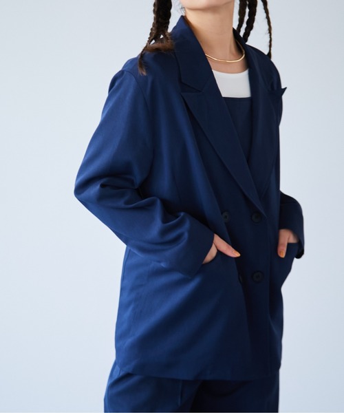 ECRIRE（エクリール）の「【セットアップ対応可能】ダブルテーラードジャケット（テーラードジャケット・レディース・ベージュ/ネイビー/グレー・M/L）」の20枚目の写真