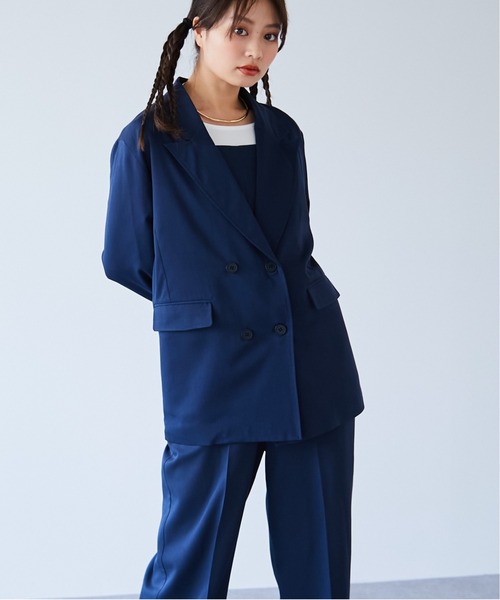 ECRIRE（エクリール）の「【セットアップ対応可能】ダブルテーラードジャケット（テーラードジャケット・レディース・ベージュ/ネイビー/グレー・M/L）」の22枚目の写真