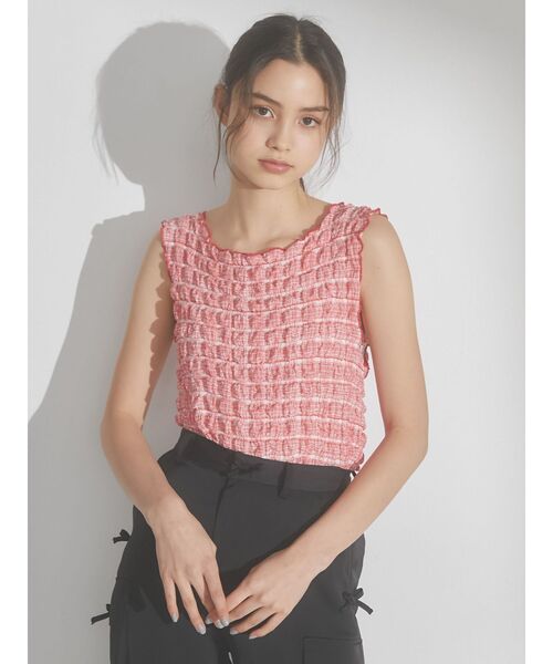 merry jenny（メリージェニー）の「【WEB限定】ruffle check タンクトップ（タンクトップ・レディース・ベージュ/ネイビー/レッド・FREE）」の11枚目の写真