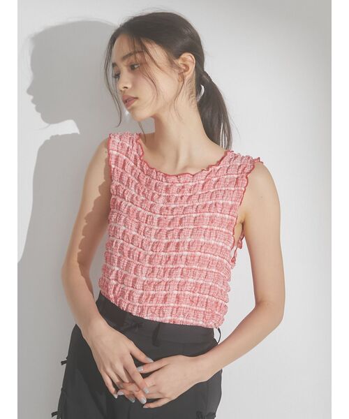 merry jenny（メリージェニー）の「【WEB限定】ruffle check タンクトップ（タンクトップ・レディース・ベージュ/ネイビー/レッド・FREE）」の10枚目の写真