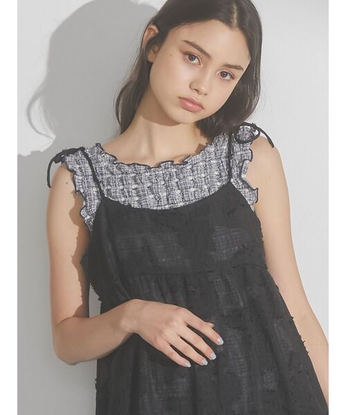 merry jenny（メリージェニー）の「【WEB限定】ruffle check タンクトップ（タンクトップ・レディース・ベージュ/ネイビー/レッド・FREE）」の7枚目の写真