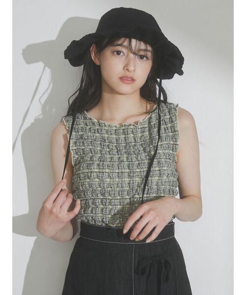 merry jenny（メリージェニー）の「【WEB限定】ruffle check タンクトップ（タンクトップ・レディース・ベージュ/ネイビー/レッド・FREE）」の17枚目の写真