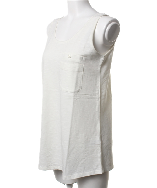 AZUL by moussy（アズールバイマウジー）の「30/-Cスラブ天竺タンク（タンクトップ・レディース・サックスブルー/ブルー系その他/オフホワイト・SMALL/MEDIUM）」の4枚目の写真