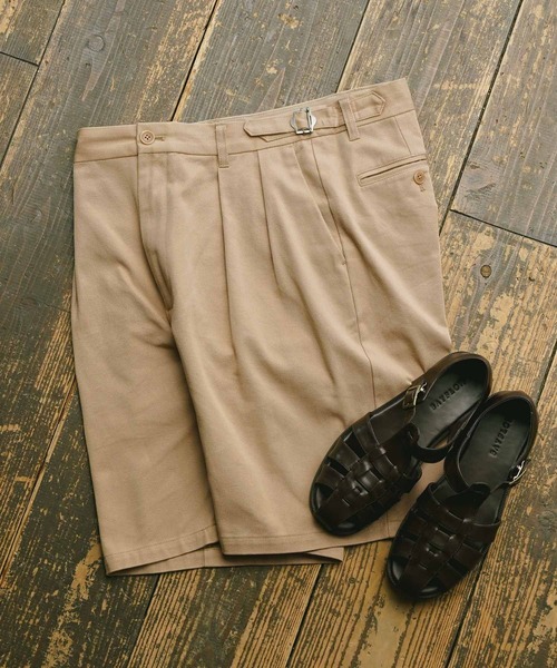 BAYFLOW（ベイフロー）の「サイドベルトチノショーツ（その他パンツ・メンズ・ベージュ/カーキ・MEDIUM/LARGE）」の2枚目の写真