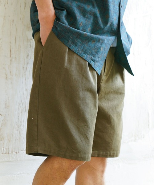 BAYFLOW（ベイフロー）の「サイドベルトチノショーツ（その他パンツ・メンズ・ベージュ/カーキ・MEDIUM/LARGE）」の4枚目の写真