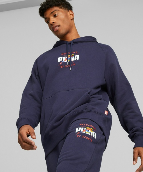 PUMA（プーマ）の「PUMA プーマ メンズ TRACK MEET フーディー（スウェット・メンズ・ネイビー/ライトグレー・SMALL/MEDIUM/LARGE/X-SMALL/X-LARGE）」の2枚目の写真