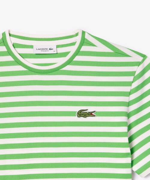 LACOSTE（ラコステ）の「ヘビーウェイト ワイドマリンボーダー半袖Tシャツ（Tシャツ/カットソー・レディース・ブルー系その他/イエロー/ブルー/グリーン・36/34/40/38）」の14枚目の写真