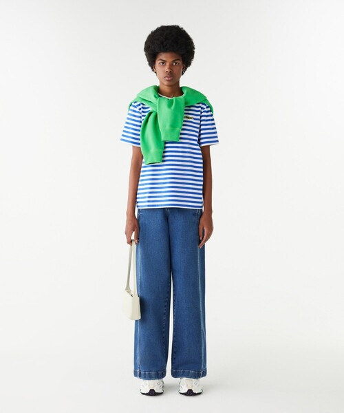 LACOSTE（ラコステ）の「ヘビーウェイト ワイドマリンボーダー半袖Tシャツ（Tシャツ/カットソー・レディース・ブルー系その他/イエロー/ブルー/グリーン・36/34/40/38）」の15枚目の写真