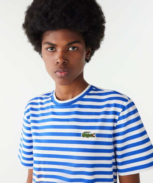 LACOSTE（ラコステ）の「ヘビーウェイト ワイドマリンボーダー半袖Tシャツ（Tシャツ/カットソー・レディース・ブルー系その他/イエロー/ブルー/グリーン・36/34/40/38）」の16枚目の写真