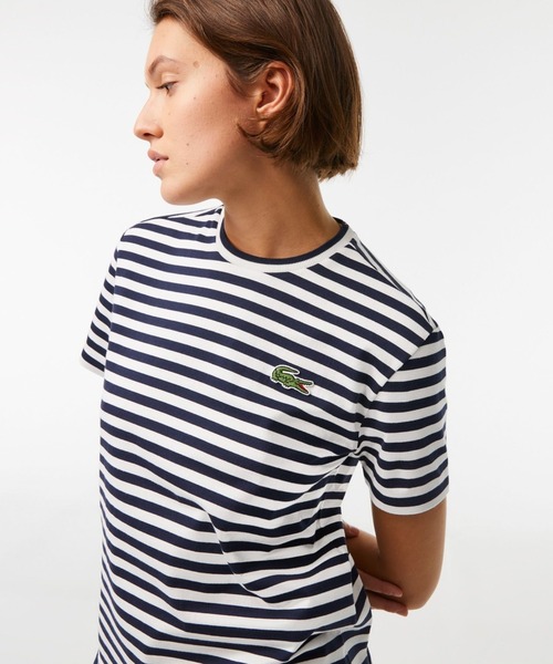 LACOSTE（ラコステ）の「ヘビーウェイト ワイドマリンボーダー半袖Tシャツ（Tシャツ/カットソー・レディース・ブルー系その他/イエロー/ブルー/グリーン・36/34/40/38）」の20枚目の写真
