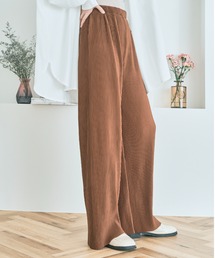 アコーディオンプリーツ ルーズ ワイドパンツ