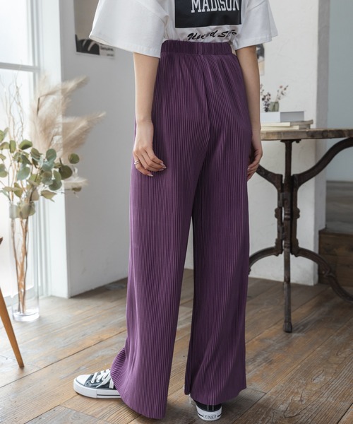 kirakiraShop(キラキラショップ)の「アコーディオンプリーツ ルーズ ワイドパンツ(その他パンツ・レディース・グレー系その他/グリーン/ブラウン/イエロー/チャコール/レッド/パープル/ブラック・FREE)」の16枚目の写真