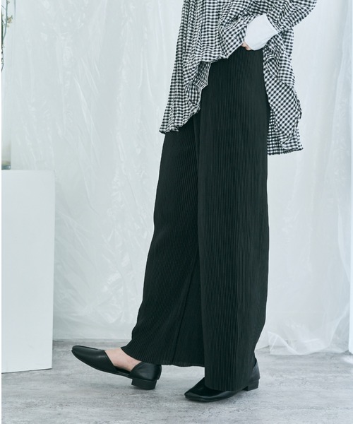 kirakiraShop(キラキラショップ)の「アコーディオンプリーツ ルーズ ワイドパンツ(その他パンツ・レディース・グレー系その他/グリーン/ブラウン/イエロー/チャコール/レッド/パープル/ブラック・FREE)」の18枚目の写真