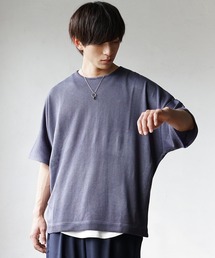 【MinoriTY】ドルマンスリーブサマーニットTシャツ メンズ 無地 半袖 オーバーサイズ