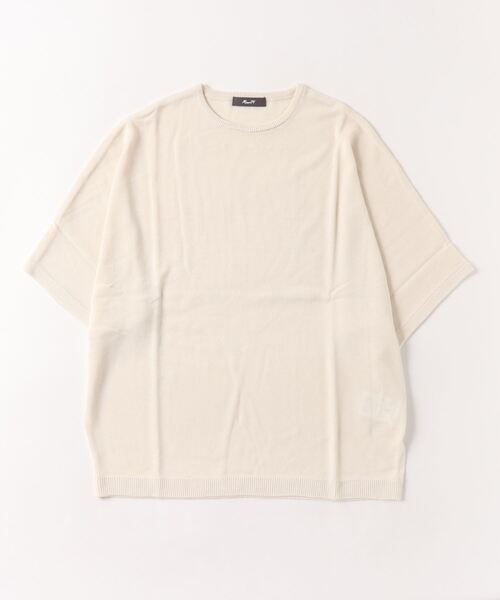 MinoriTY（マイノリティ）の「【MinoriTY】ドルマンスリーブサマーニットTシャツ メンズ 無地 半袖 オーバーサイズ（Tシャツ/カットソー・メンズ・アイボリー/ブラック/ブルー/アッシュグレー/バイオレット・L/M/S）」の6枚目の写真