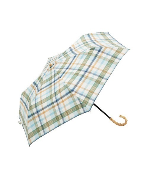 because（ビコーズ）の「because（ビコーズ）チェック トートバッグ ミニ折りたたみ傘（UVカット・晴雨兼用）（折りたたみ傘・レディース・ブラック×ホワイト/グリーン系/サックスブルー系/ピンク系/イエロー・ONE SIZE）」の4枚目の写真