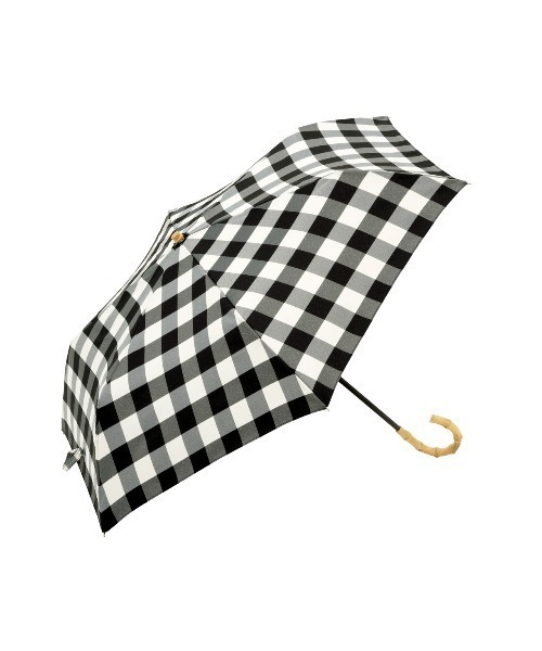 because（ビコーズ）の「because（ビコーズ）チェック トートバッグ ミニ折りたたみ傘（UVカット・晴雨兼用）（折りたたみ傘・レディース・ブラック×ホワイト/グリーン系/サックスブルー系/ピンク系/イエロー・ONE SIZE）」の2枚目の写真