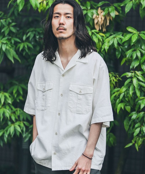 ARMY TWILL（アーミーツイル）の「ARMY TWILL　Cotton/Linen Utility Shirts（シャツ/ブラウス・メンズ・ホワイト/カーキ/ブルー・MEDIUM/LARGE）」の2枚目の写真
