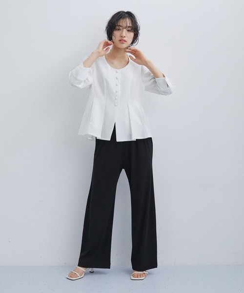 ADAM ET ROPE'(アダムエロペ)の「リラックスリブパンツ(その他パンツ・レディース・ブラック/ホワイト・36/38)」の13枚目の写真