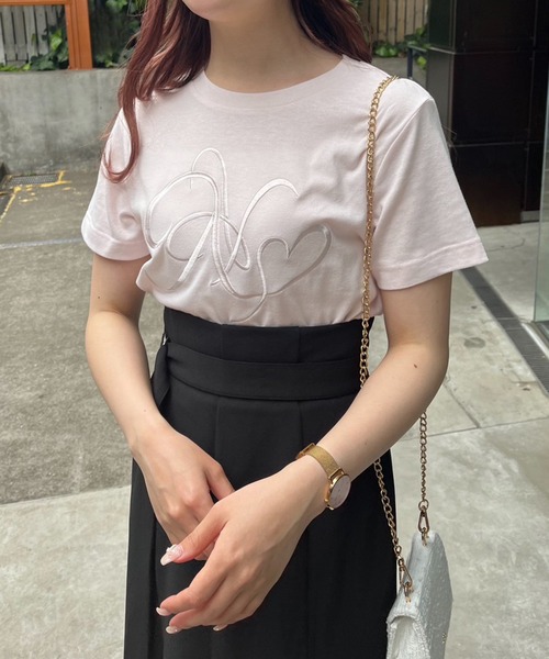 one after another NICE CLAUP（ワンアフターアナザーナイスクラップ）の「イニシャルロゴ刺繍Tee（Tシャツ/カットソー・レディース・ブラック系その他/アイボリー/ピンク・FREE）」の22枚目の写真