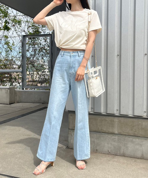 one after another NICE CLAUP（ワンアフターアナザーナイスクラップ）の「イニシャルロゴ刺繍Tee（Tシャツ/カットソー・レディース・ブラック系その他/アイボリー/ピンク・FREE）」の10枚目の写真