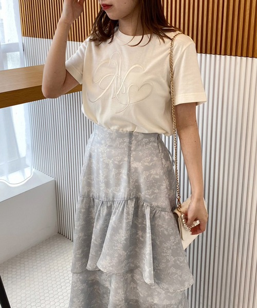 イニシャルロゴ刺繍Tee（Tシャツ/カットソー）｜one after another