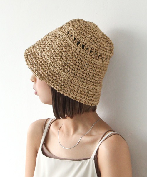 Chillfar（チルファー）の「【天然草木】麦わら ペーパーハット ベルハット（ハット・レディース・オフホワイト/ベージュ・FREE）」の2枚目の写真
