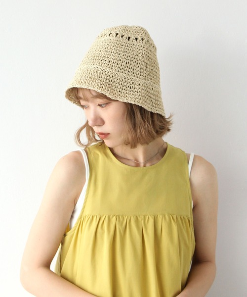 Chillfar（チルファー）の「【天然草木】麦わら ペーパーハット ベルハット（ハット・レディース・オフホワイト/ベージュ・FREE）」の6枚目の写真