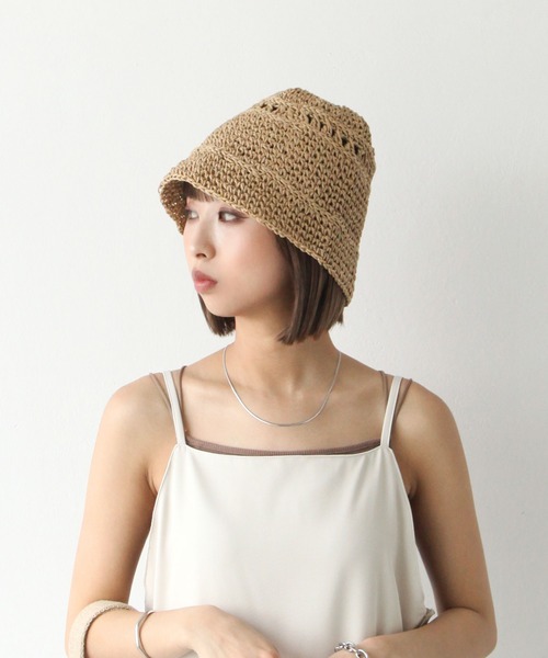 Chillfar（チルファー）の「【天然草木】麦わら ペーパーハット ベルハット（ハット・レディース・オフホワイト/ベージュ・FREE）」の5枚目の写真