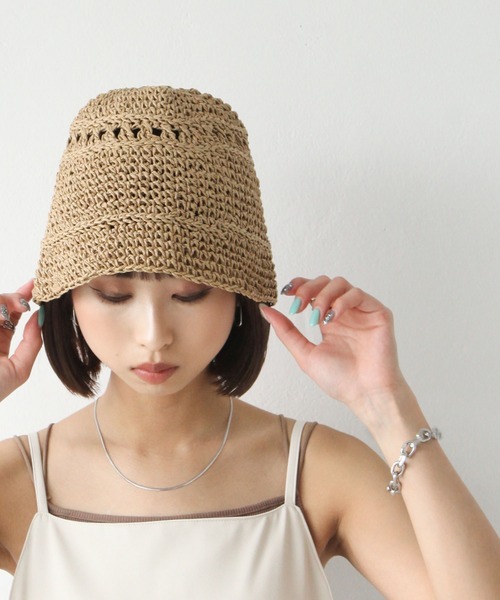 Chillfar（チルファー）の「【天然草木】麦わら ペーパーハット ベルハット（ハット・レディース・オフホワイト/ベージュ・FREE）」の10枚目の写真
