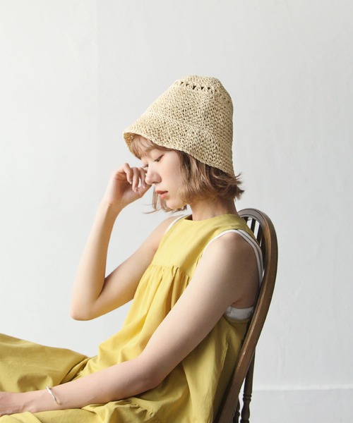 Chillfar（チルファー）の「【天然草木】麦わら ペーパーハット ベルハット（ハット・レディース・オフホワイト/ベージュ・FREE）」の13枚目の写真