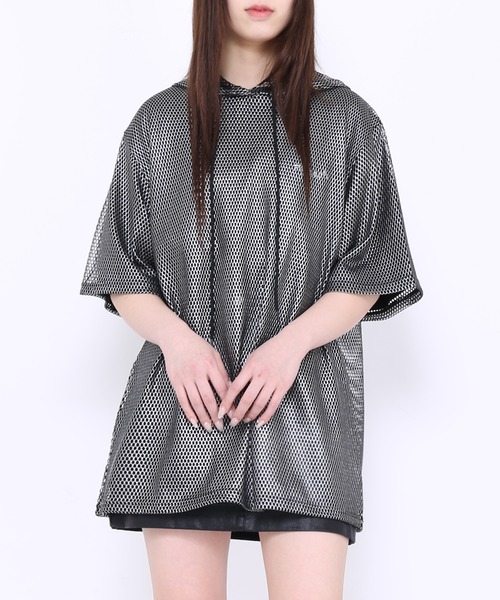 Figments(フィグメンツ)の「メタリックメッシュトップ(Tシャツ/カットソー・レディース・ホワイト/ブラック・SMALL/MEDIUM)」の6枚目の写真