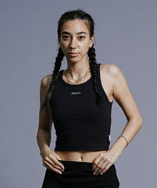 RVCA（ルーカ）の「RVCA/ルーカ/SLIDE TANK/ワンポイント/タンクトップ BD043-301（タンクトップ・レディース・ブラック/ブラウン/ホワイト・M/S）」の2枚目の写真