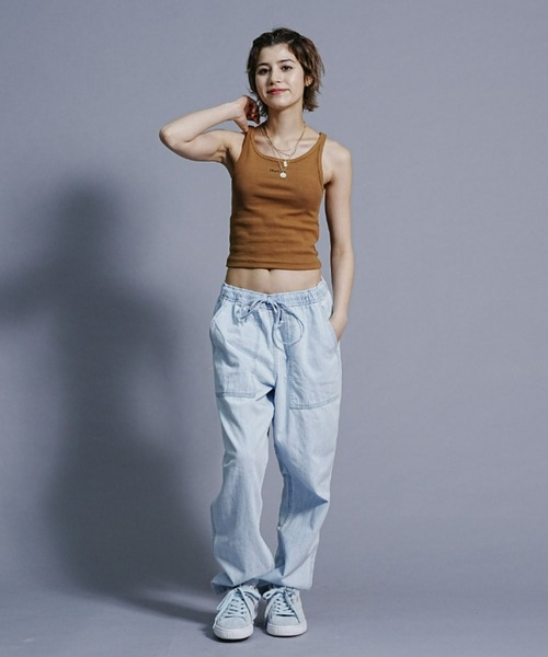 RVCA（ルーカ）の「RVCA/ルーカ/SLIDE TANK/ワンポイント/タンクトップ BD043-301（タンクトップ・レディース・ブラック/ブラウン/ホワイト・M/S）」の9枚目の写真