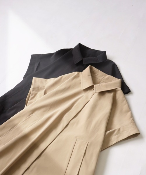 antiqua（アンティカ）の「ロングジレコート（ステンカラーコート・レディース・ブラック/ベージュ・FREE）」の20枚目の写真